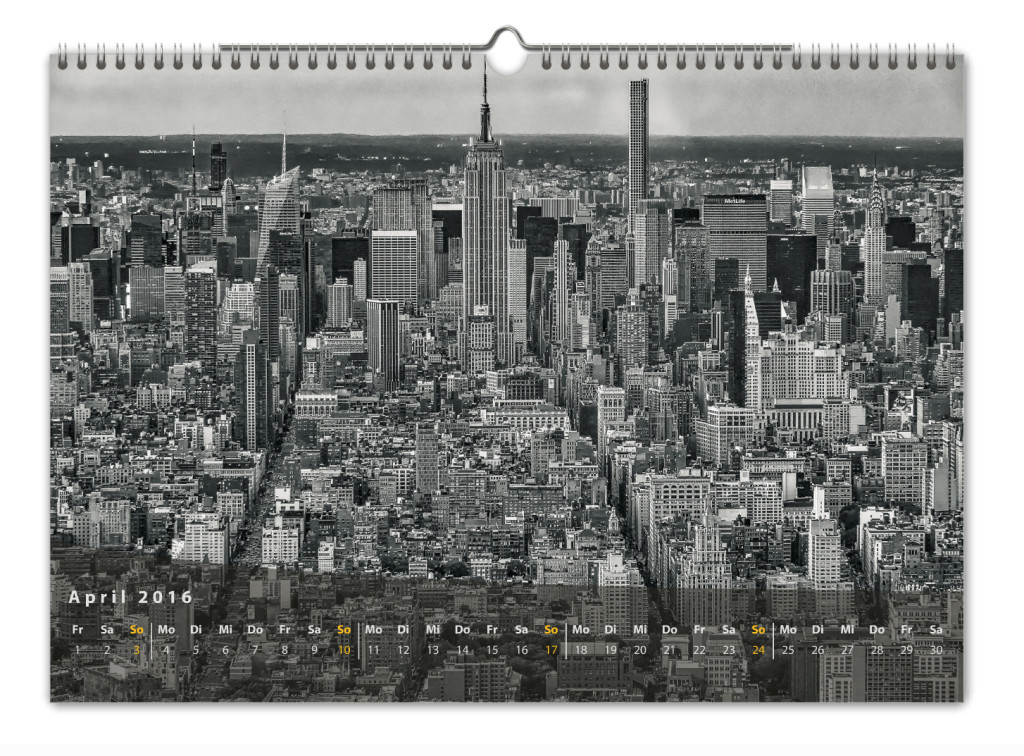 Kalender New York City 2016 Kunstdruck Blatt April