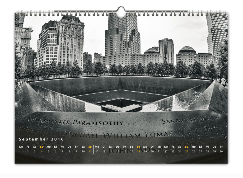 Kalender New York City 2016 Kunstdruck Blatt September